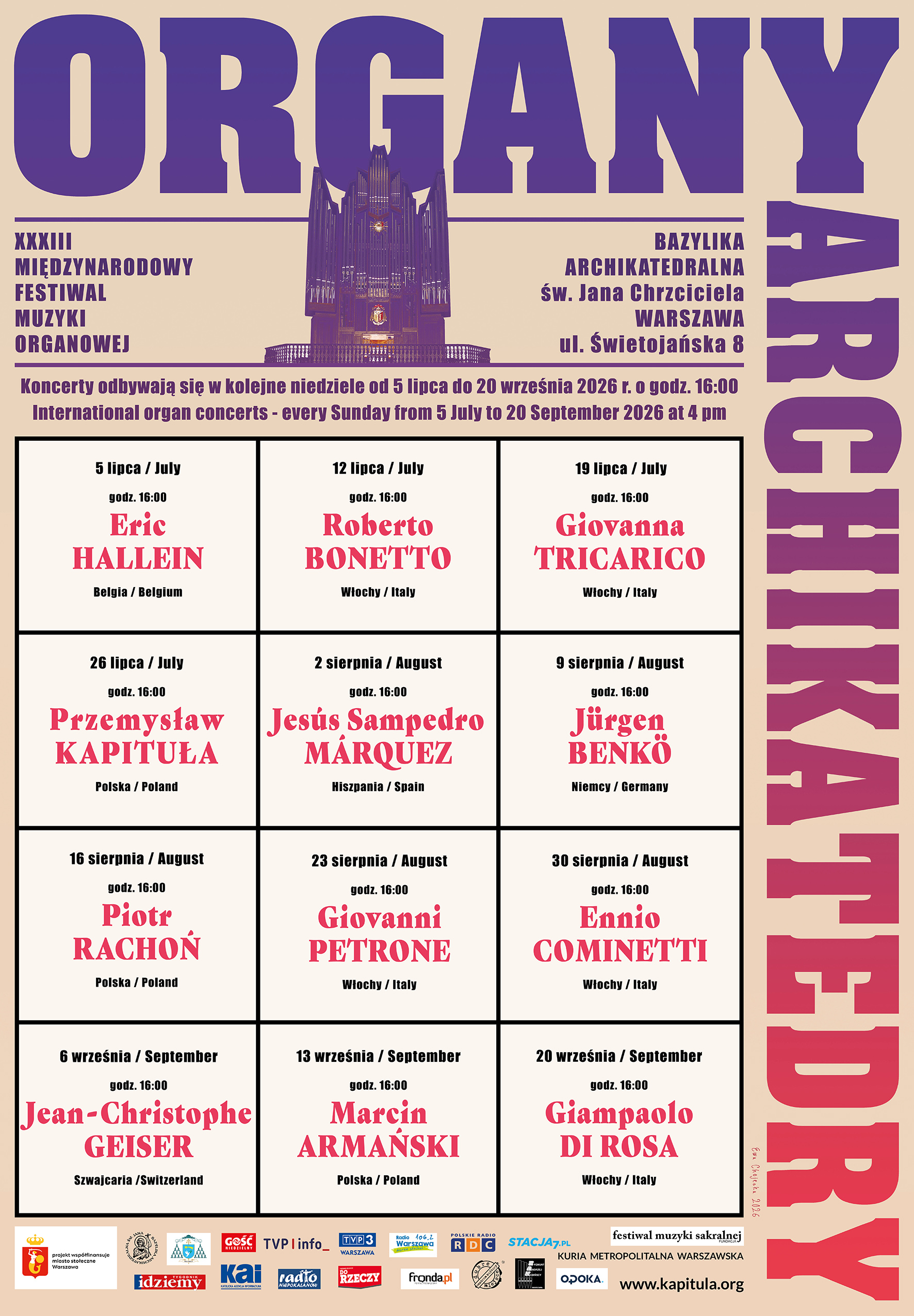 Światowej klasy organista w Warszawie. Giampaolo Di Rosa zagra na finał festiwalu Organy Archikatedry